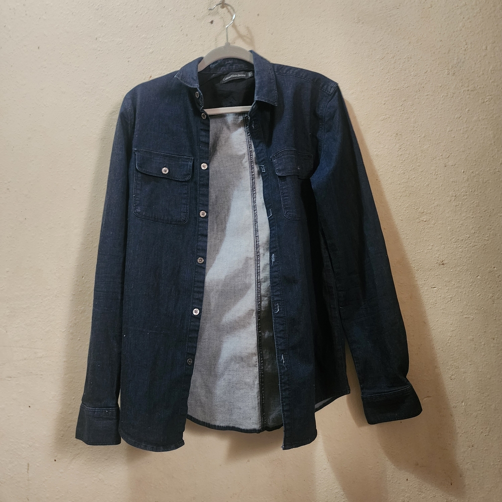 Calvin Klein Jeans Navy Button-Up Shirt Jacket Small Two Pockets Excellent Condi
